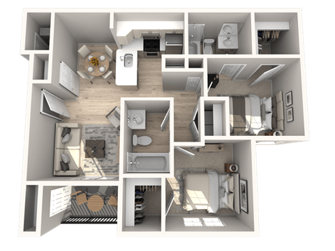 SITE Layton Apartments Two Bedroom Two Bathroom Floor Plan